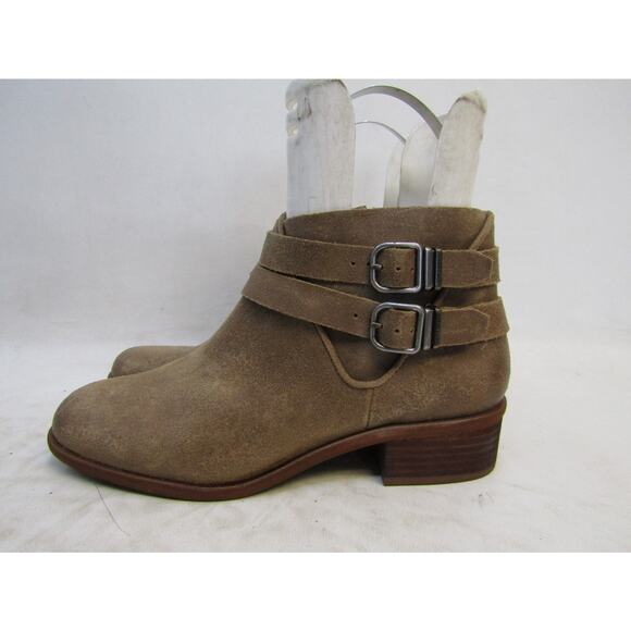 Lucky Brand Womens Size 8.5 M Brown Suede Zip Buckle Ankle Fashion Boots Bootie - Picture 1 of 11